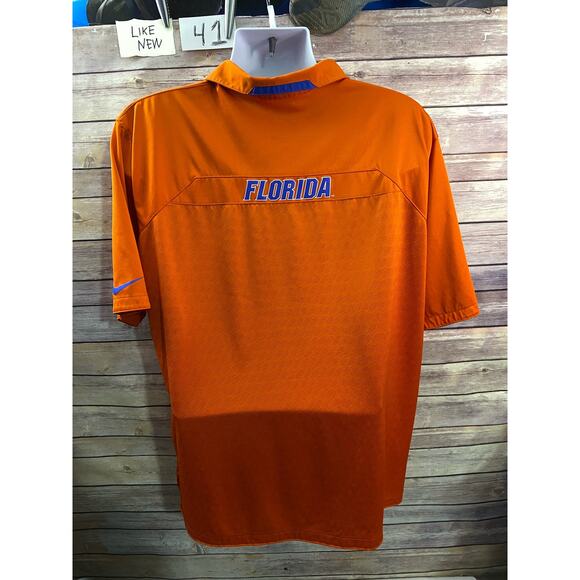 Nike Florida Gators Polo Shirt Mens XL Orange Back hit  Dri Fit Golf Performance - Picture 2 of 12